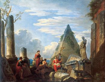 Giovanni Paolo Panini : Roman Ruins with Figures